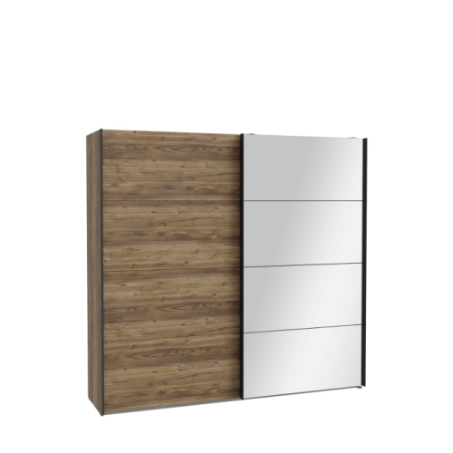 Szafa przesuwna z lustrem 220 cm Świerk Alpejski/Czarny